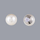 プラスチック模造真珠の耳のスタッド  キュービックジルコニア付き  304ステンレススタッドピアスパーツとプラスチック製のイヤナット  ラウンド  ミックスカラー  27x14mm  ピン：0.8mm EJEW-JE03618-3