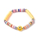 Bracelet extensible fait main en perles heishi en argile polymère BJEW-JB07372-02-1