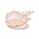 Ciondoli in quarzo rosa naturale e perle d'acqua dolce PALLOY-JF01661-01-2