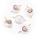 Conectores de eslabones de perlas naturales PEAR-E013-10-2