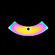 201ステンレススチール製シャンデリアコネクターパーツ  対称円弧形状  レーザー切断  虹色  9x24x1mm  穴：1.4mm STAS-N090-LA613-1