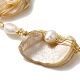 Braccialetti a maglie di perle naturali e conchiglie BJEW-C051-01G-2
