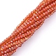 Electroplate Glass Beads Strands X-EGLA-F149-FR-03-2