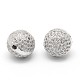 Perles rondes en laiton avec zircone cubique de micro pave ZIRC-O016-27-NR-2