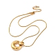 Ожерелья из нержавеющей стали 304 с подвеской в виде кольца и цепочки-змеи NJEW-U026-06G-4