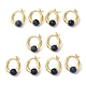 Natural Sodalite Round Beaded Hoop Earrings EJEW-A099-03G-06-1
