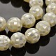 Faceted Round Natural White Shell Beads SSHEL-N012-09-12mm-1