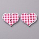 Heart 2-Hole Printed Wooden Buttons BUTT-R032-115-2