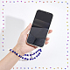 アクリルビーズの電話ストラップ  リストストラップナザールボンジュウビーズ携帯電話ストラップ女性のための男性  ミッドナイトブルー  24cm AJEW-WH0258-654-3