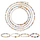 Set di gioielli con semi di vetro e perle naturali in stile 8 pz 8 SJEW-SW00004-1