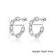 Boucles d'oreilles puces 925 anneau en argent rhodié JI3396-2-2