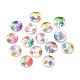 Внутренние сухие цветочные стеклянные габошоны, полукруглые / купольные, разноцветные, 29.5~30x8 мм