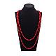 Two-tiered Glass Pearl Beaded Necklaces NJEW-K046-8mm-01-2