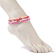 4 pz 4 colori fatti a mano in argilla polimerica perline elastiche cavigliere set per le donne AJEW-AN00467-3