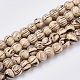 Brins de perles en bois naturel teint X-WOOD-T025-006-LF-1