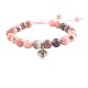 Браслеты из натуральной розовой зебровой яшмы с круглыми бусинами и эластичными бусинами WGC8311-02-2
