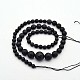 Facettes pierre noire naturelle ronde graduée perles brins G-E302-031-2