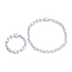 Set di gioielli per bracciali e collane con catena di graffette in alluminio SJEW-JS01093-1