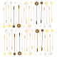 FINGERINSPIRE 40 Pcs 5 Colors Round Tray Brooch Pin Stick Brass Safety Pins Lapel Sticks with 10mm & 15mm Tray Brooch Pin Needle Suit Tie Hat Scarf Badge for DIY Costume Jewelry Making Accessories KK-FG0001-12-1