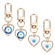 ARRICRAFT 4Pcs 2 Colors Heart with Evil Eye Alloy Resin Pendant Decorations KEYC-AR0001-20-1