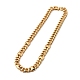 Ion Plating(IP) 304 Stainless Steel Coffee Bean Link Chain Necklace with Curb Chains for Men Women NJEW-E038-09G-02-1