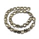 Faceted Square Natural Pyrite Beads Strands G-I126-27-8x8mm-2