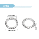 Unicraftale 2 pz porta a molla in acciaio inossidabile anelli argento antico metallo o anelli anello rotondo cavo connettore circolare portachiavi anelli per creazione di gioielli fai da te interno 15mm STAS-UN0048-37-3
