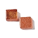 Square with Glitter Powder Mosaic Tiles Glass Cabochons DIY-P045-04-3