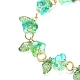 4Pcs 4 Color Acrylic & Glass Beaded Flower Linnk Chain Bracelets Set BJEW-TA00273-4