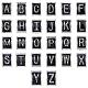 サニークルーアロイエナメルヨーロピアンビーズ  大穴ビーズ  最初の文字の三角形  ブラック  プラチナ  9.5x9x6.5mm  穴：5mm  26文字  1個/文字  26個/箱 MPDL-SC0001-02P-1
