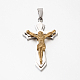 Easter Theme Fashion Bi-Color 201 Stainless Steel Crucifix Cross Big Pendants STAS-F010-03-2