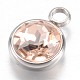 304 charms de rhinestone de cristal de acero inoxidable STAS-G082-07-3