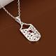 Простой серебряный цвет плакированный латунный кулон ожерелье из циркония прямоугольник для женщин NJEW-BB12886-2
