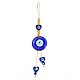 Flat Round with Evil Eye Glass Pendant Decorations EVIL-PW0002-04I-1