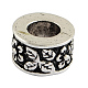 Large Hole Tibetan Style Alloy Column Carved Flower European Beads TIBEB-7926-AS-RS-1