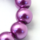 Backen gemalt pearlized Glasperlen runden Perle Stränge HY-Q330-8mm-16-3