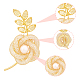 HOBBIESAY 2Pcs Rhinestone Rose Flower with Natural Pearl Beaded Brooch Pin JEWB-HY0001-24-4