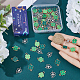 SUNNYCLUE 1 Box 120Pcs St Patrick Day Charms Enamel Four Leaf Clover Charm Hollow Double Sided Antique Silver Irish Shamrock Charms 4-Leaf Lucky Plant Charms for Jewelry Making Charms DIY Supplies ENAM-SC0004-69-3