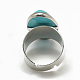 Adjustable Synthetic Turquoise Rings RJEW-Q157-02-3