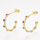 Brass Cubic Zirconia Stud Earrings EJEW-S201-164-1