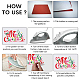 CREATCABIN 3Pcs 3 Style Christmas Theme Word & Hat & Reindeer Pet Film with Hot Melt Adhesive Heat Transfer Film DIY-CN0001-39-6