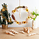 AHADERMAKER 30Pcs 3 Style Christmas Round Wooden Beaded Pendant Decorations HJEW-GA0001-47-5