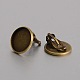 Brass Clip-on Earring Cabochon Setting KK-J184-07AB-NF-1