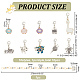 BENECREAT 1 Set Acrylic Number Bead Knitting Row Counter Chains & Alloy Enamel Sheep & Woven Theme Charm Locking Stitch Markers HJEW-BC0001-37-2