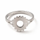 304 anello regolabile con girasole in acciaio inossidabile da donna RJEW-B027-17P-2