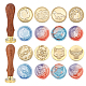 Superdant 8 pièces 8 style sceau de cire tête de timbre en laiton DIY-SD0001-42-2