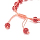 Плетеный браслет из бисера со стразами для женщин BJEW-JB07703-7
