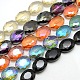 Chapelets de perles ovales de cristal à facettes en verre électrolytique EGLA-F058-M-1