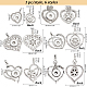 Pandahall elite 6 pièces 6 style coeur alliage strass accrocher snap base gros pendentifs ALRI-PH0001-29-2