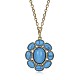 Turquoise Pendant Necklaces NJEW-BB21175-G-1
